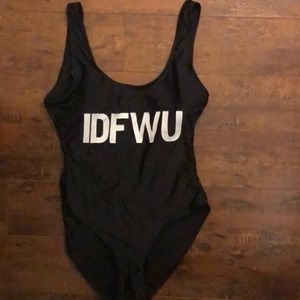 IDFWU black private party style one piece swim